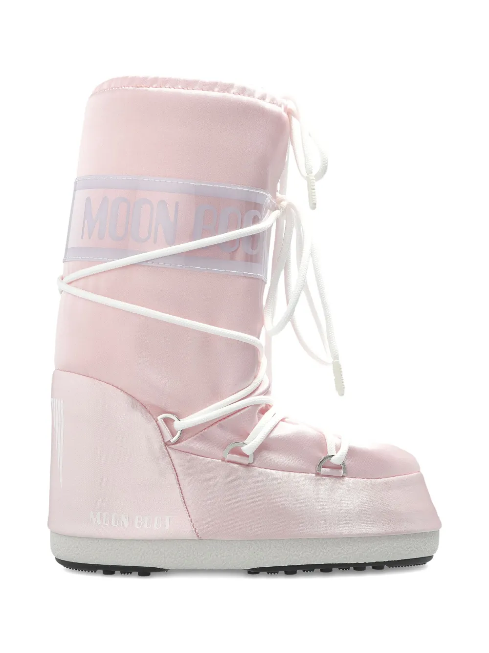 Moon Boot Kids logo-band lace-up boots Pink
