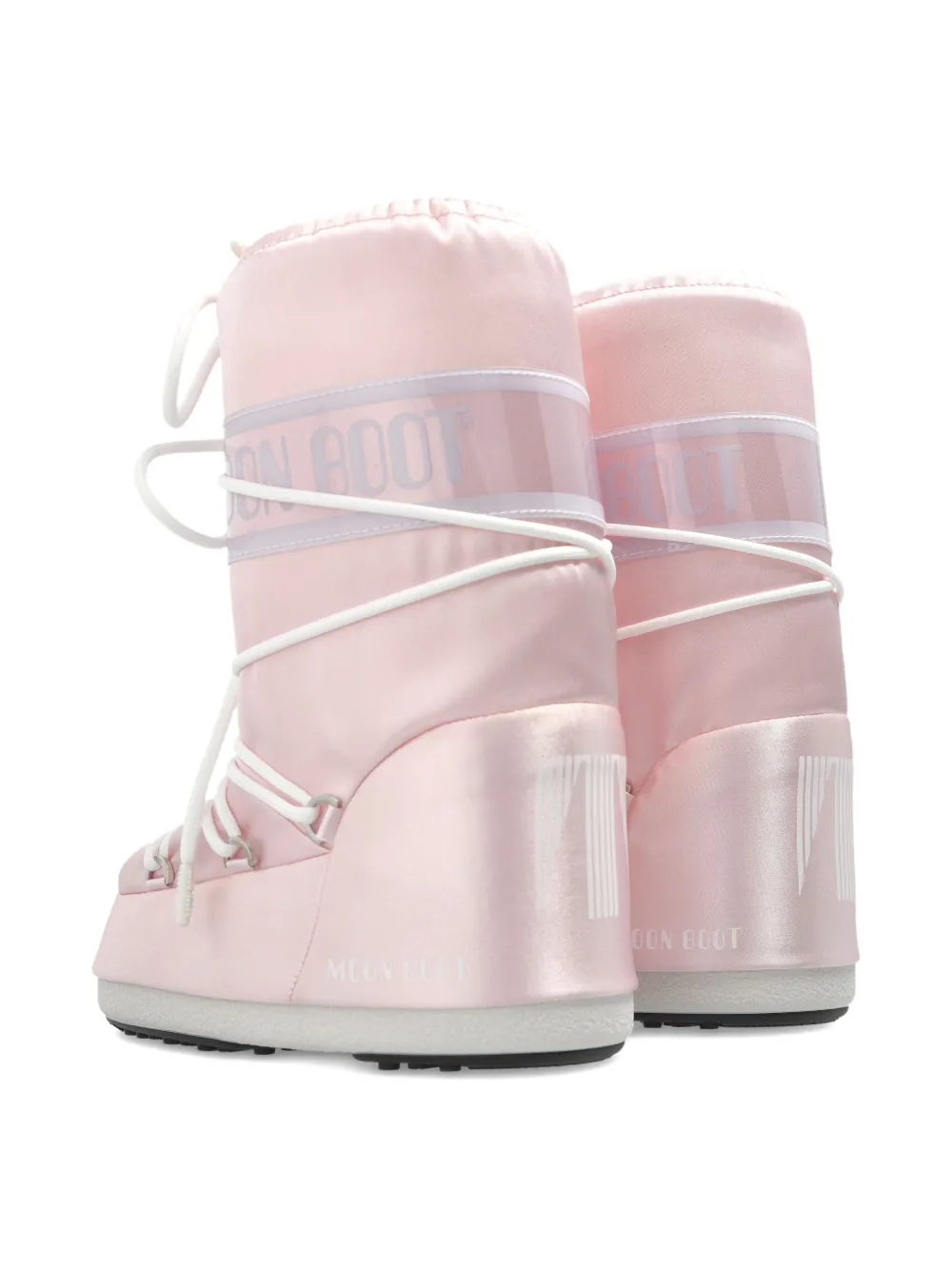 Moon Boot Kids logo-band lace-up boots Pink