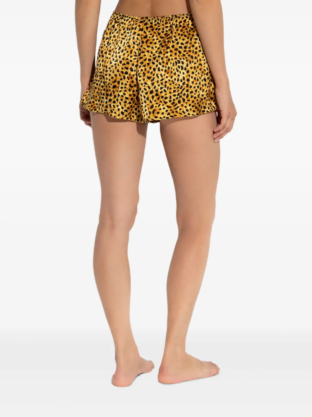 Versace Zijden shorts met luipaardprint Beige