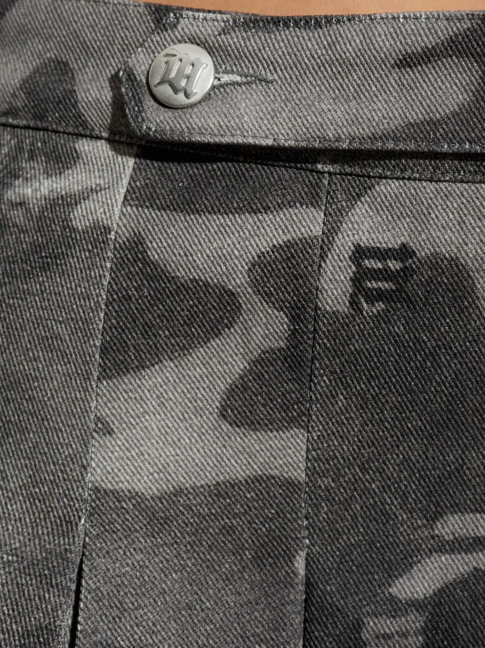 Misbhv Camouflage Print Skirt In Gray