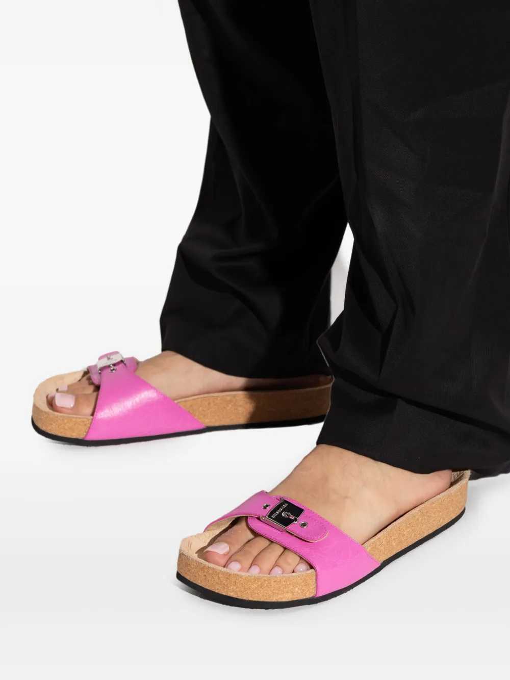 Balenciaga Scholl sandalen met gespsluiting van kurk Roze