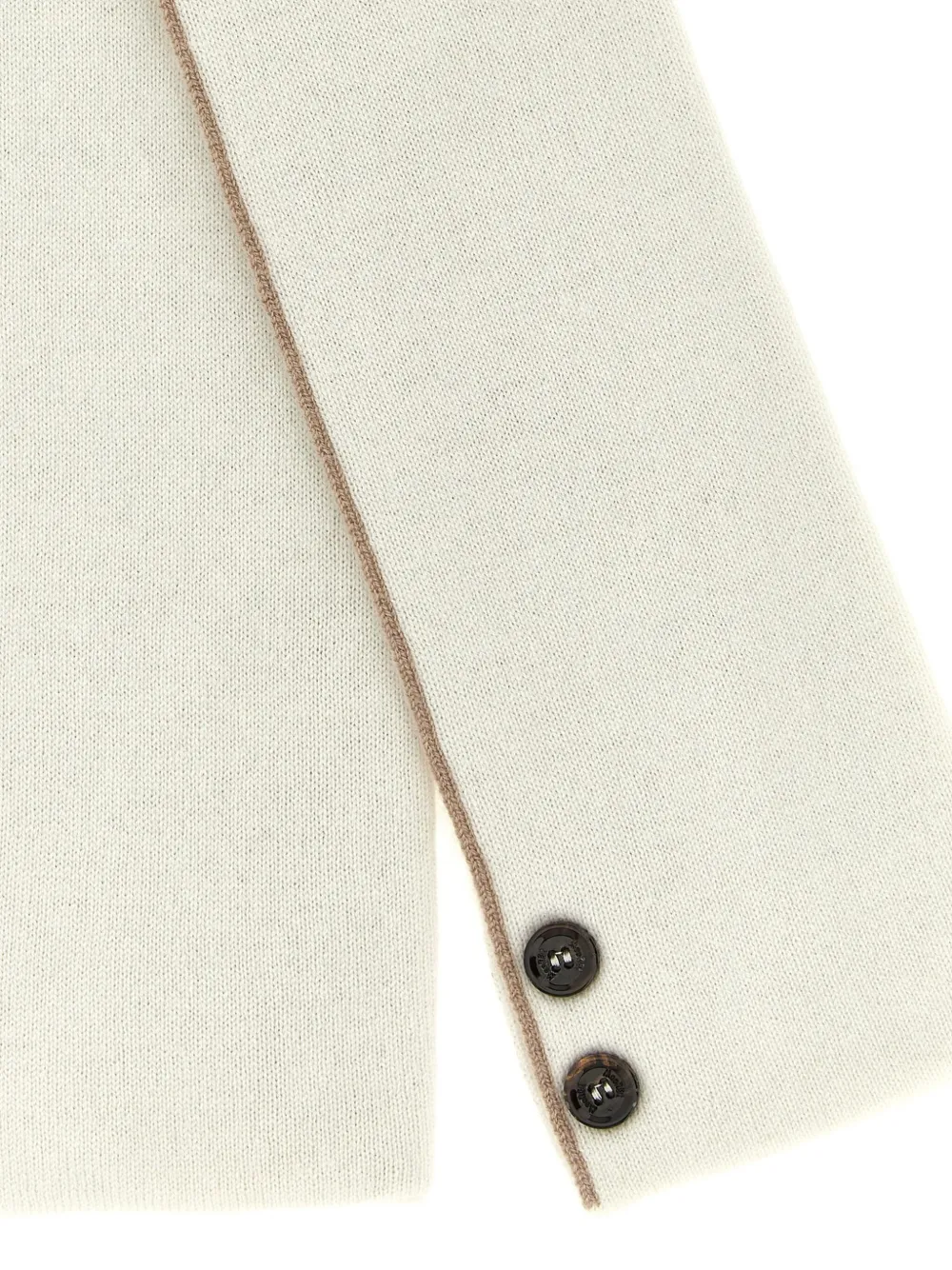 Moorer Wollen sjaal met knoopdetail Wit
