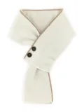 Moorer wool button-detail scarf - White