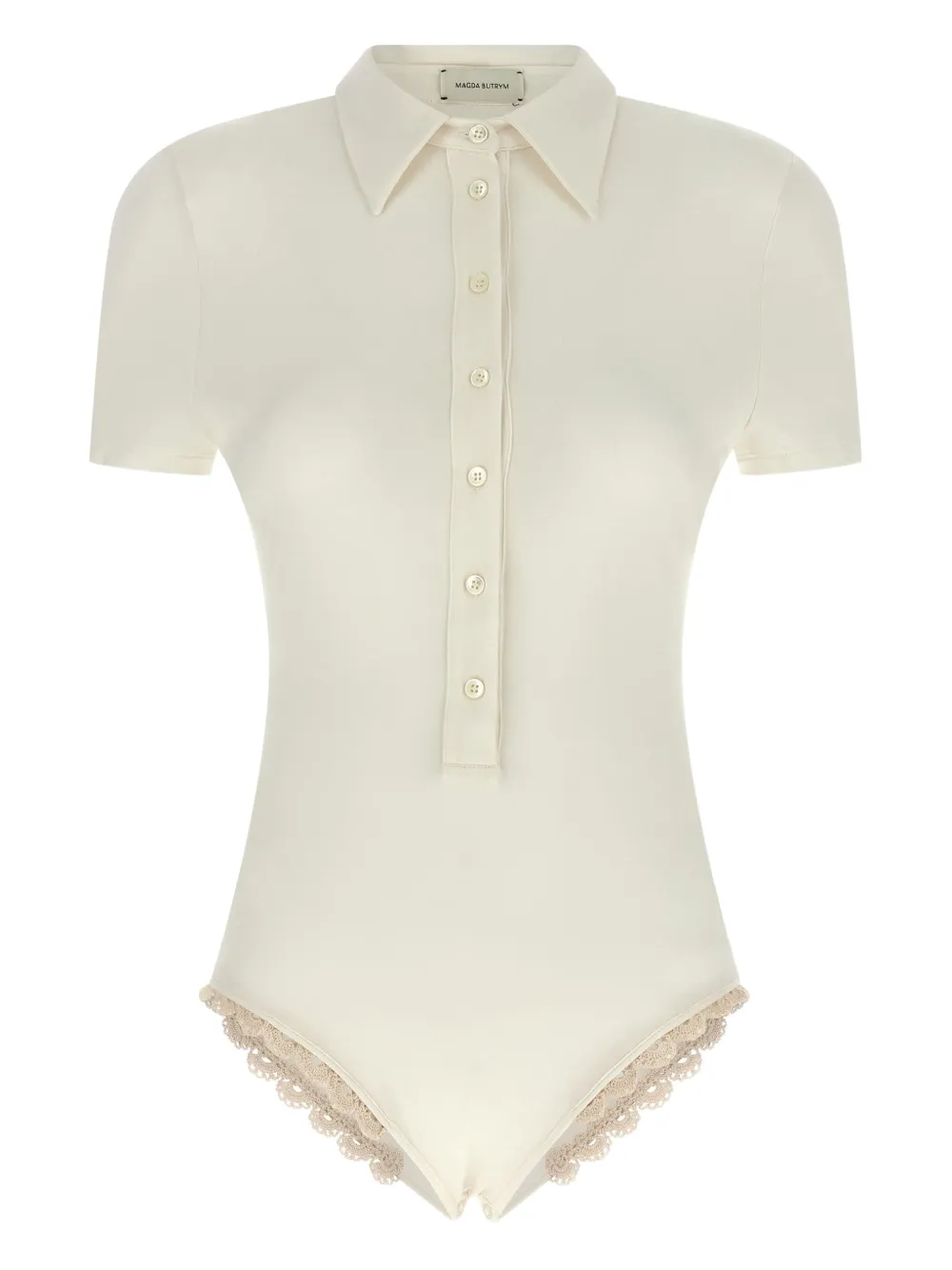 Magda Butrym Body met gehaakt detail Wit