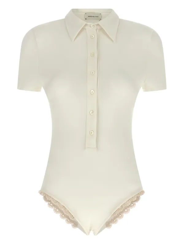 Magda Butrym Crochet-detail Bodysuit in White
