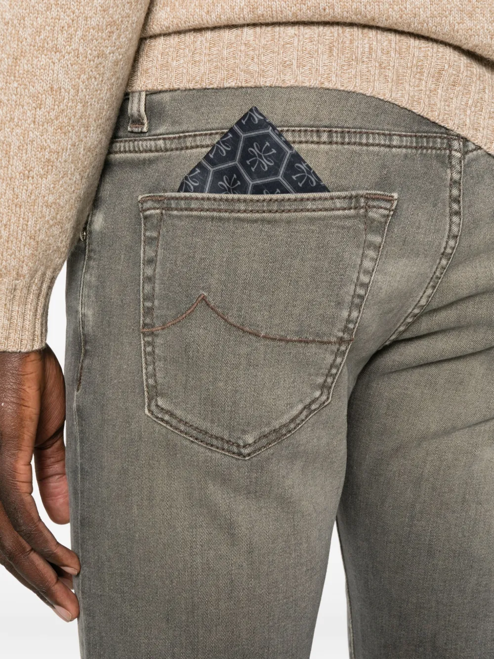 Jacob Cohen Distressed Cotton Jeans In Gray
