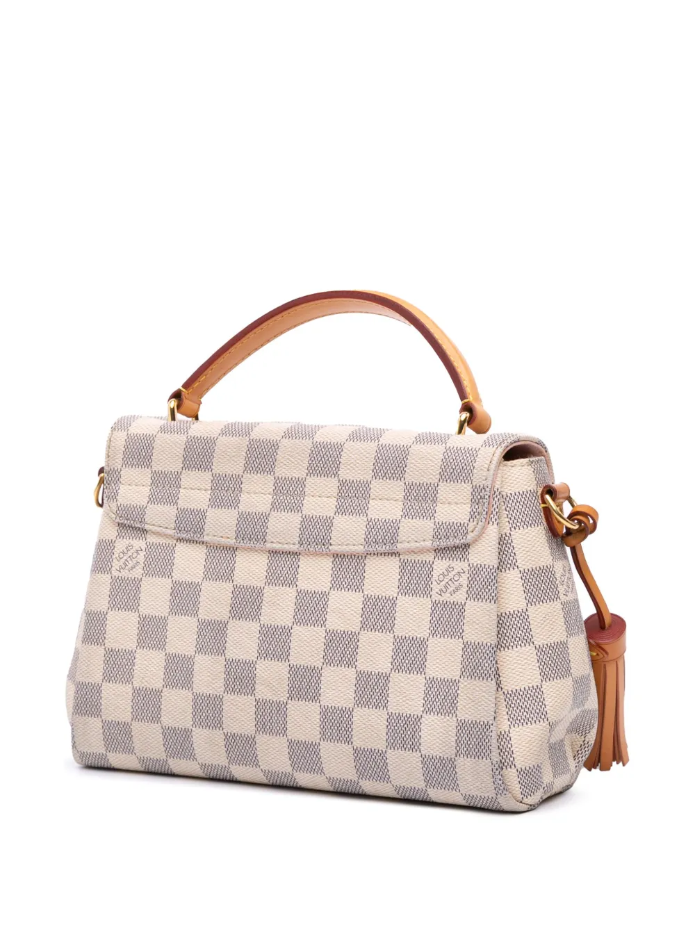 Pre-owned Louis Vuitton 2016 Damier Azur Croisette Satchel In White