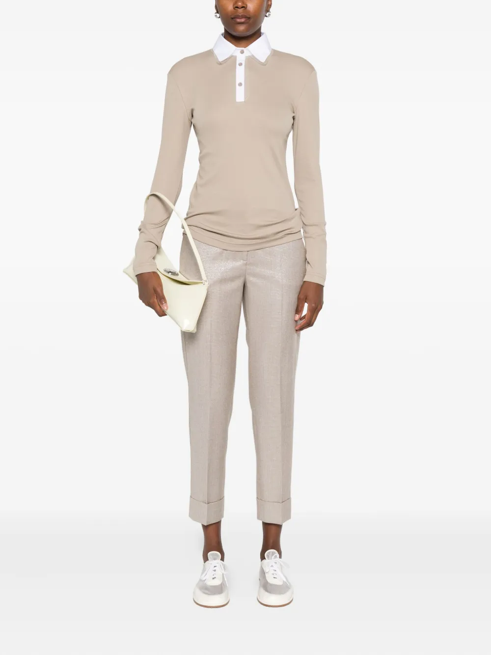 Fabiana Filippi Poloshirt met lange mouwen - Beige