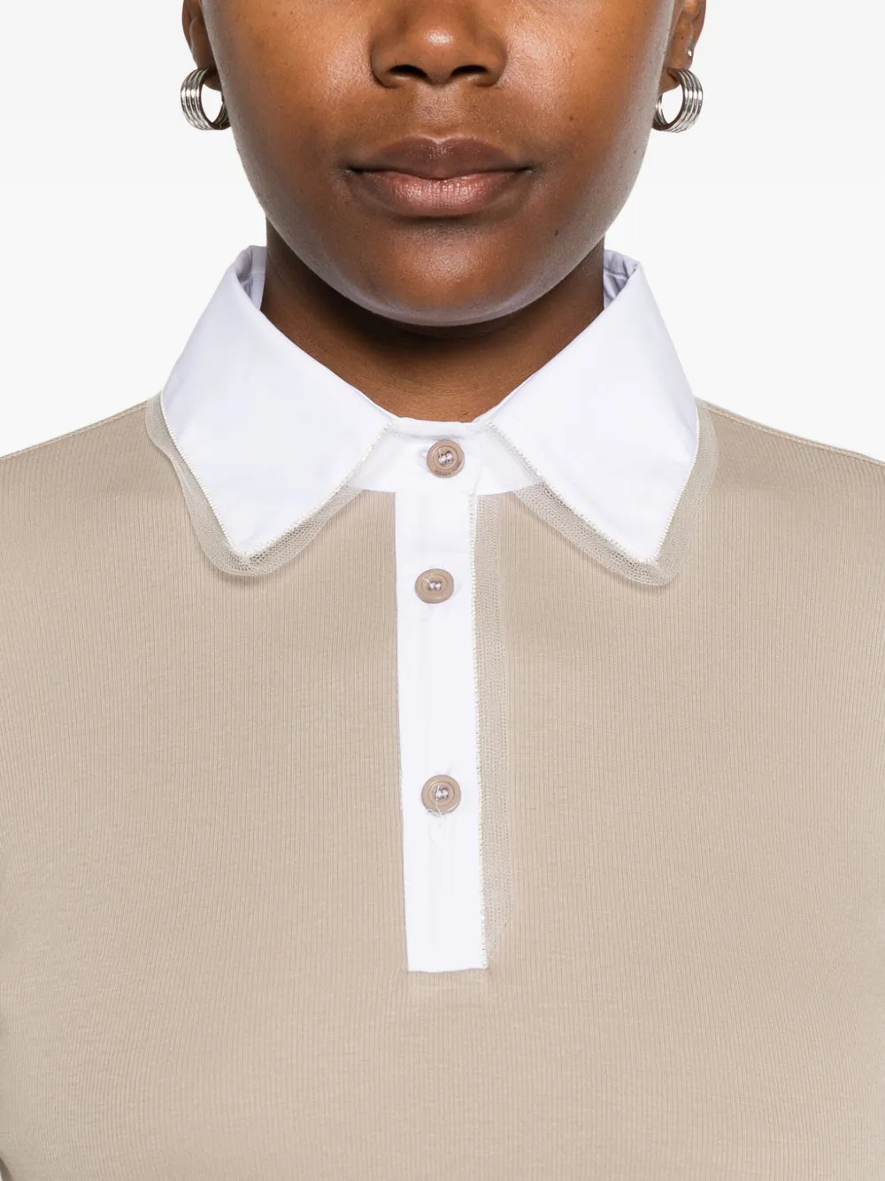 Fabiana Filippi Poloshirt met lange mouwen Beige