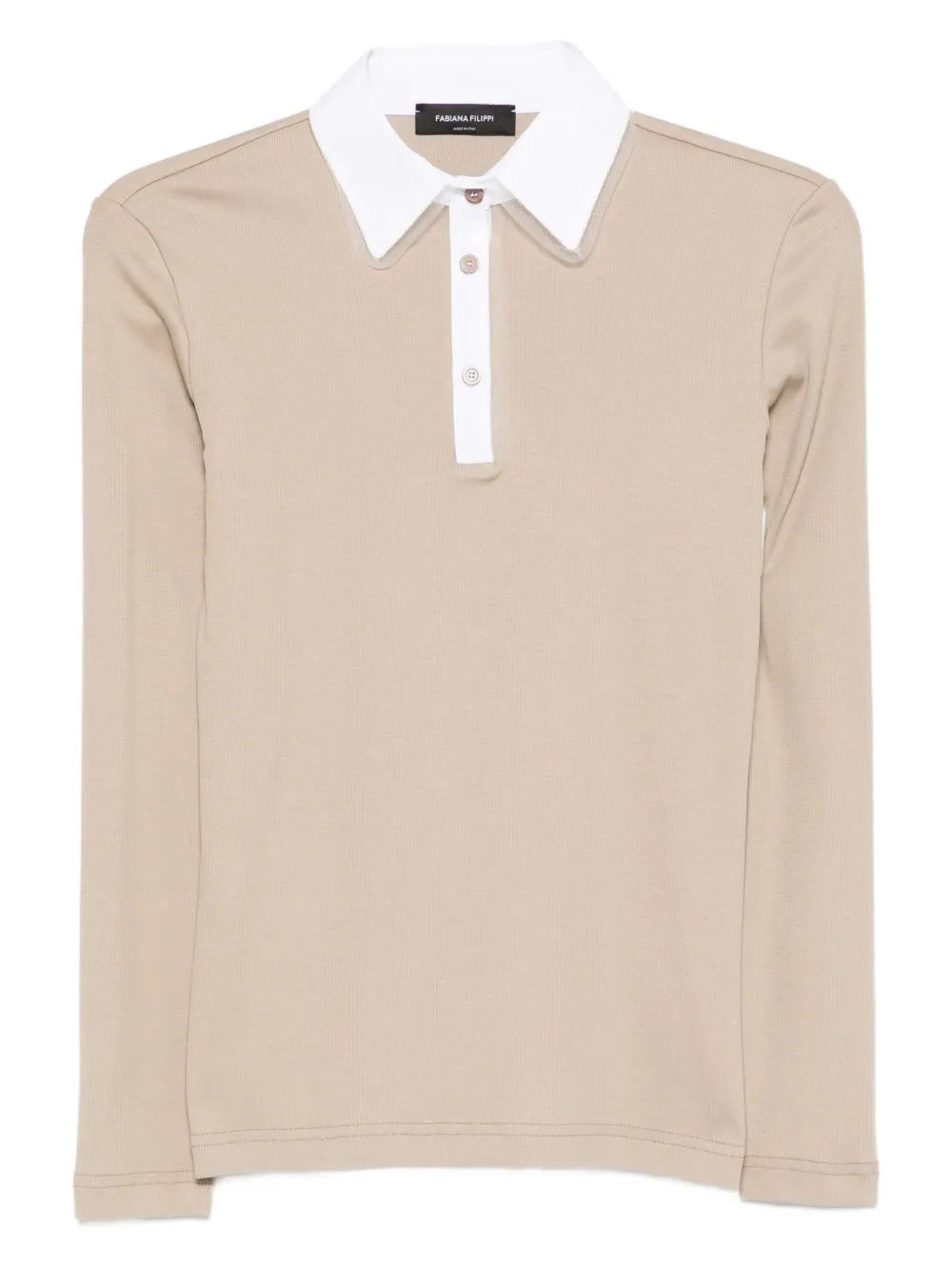 Fabiana Filippi long-sleeve polo shirt | Neutrals | Image 1