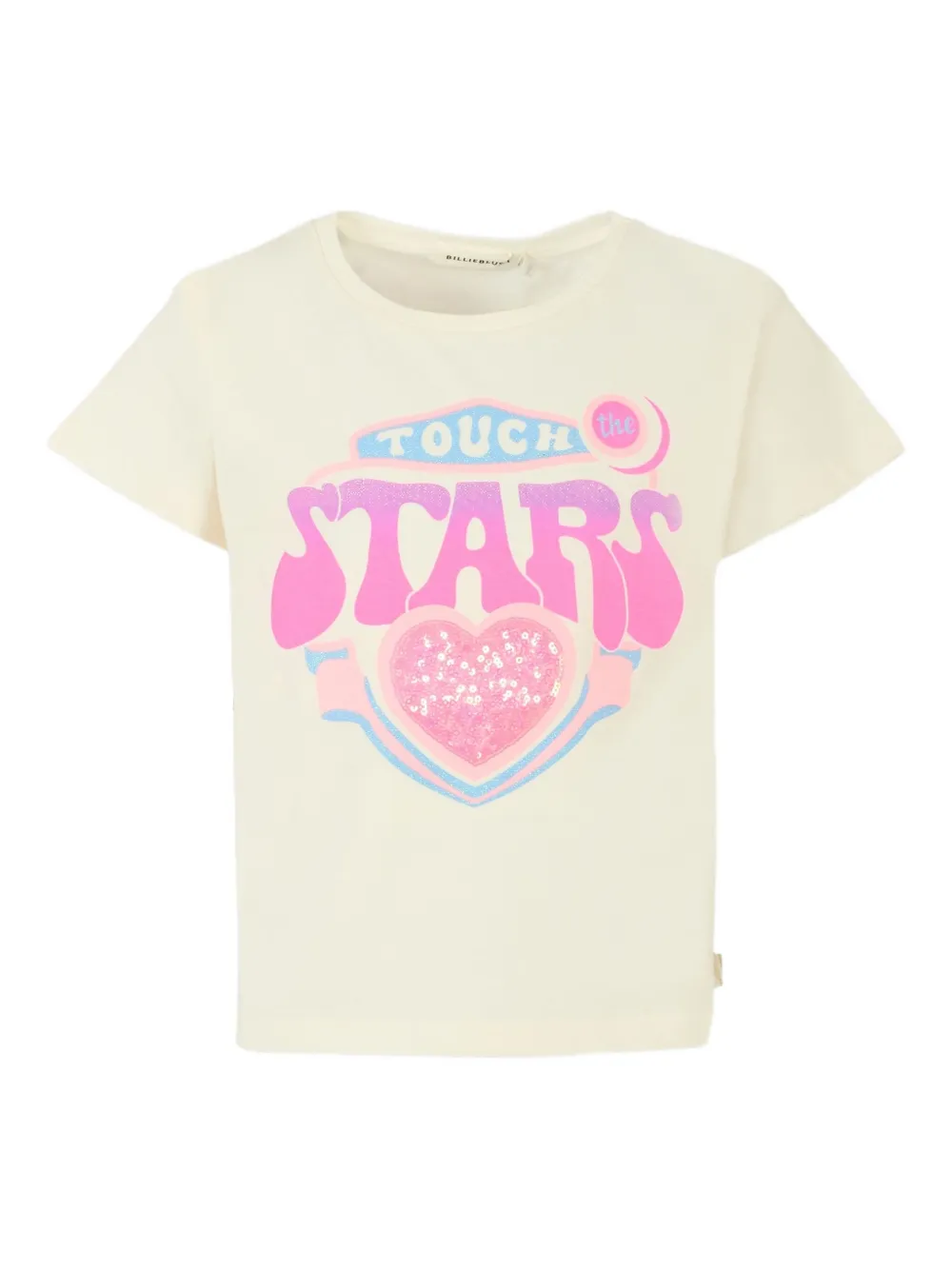 Billieblush T-shirt met pailletten en grafische print Beige