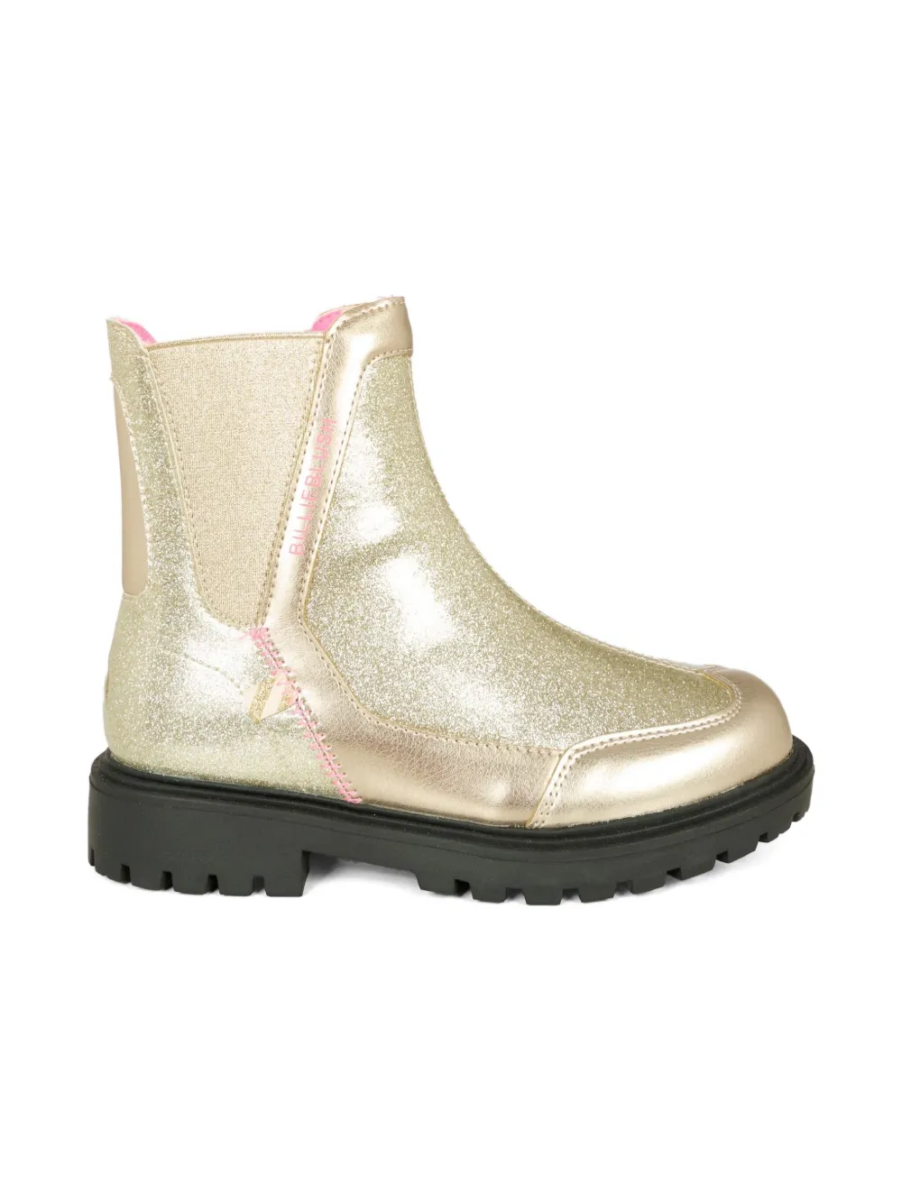 Billieblush Kids' Glitter Side-zip Boots In Gold