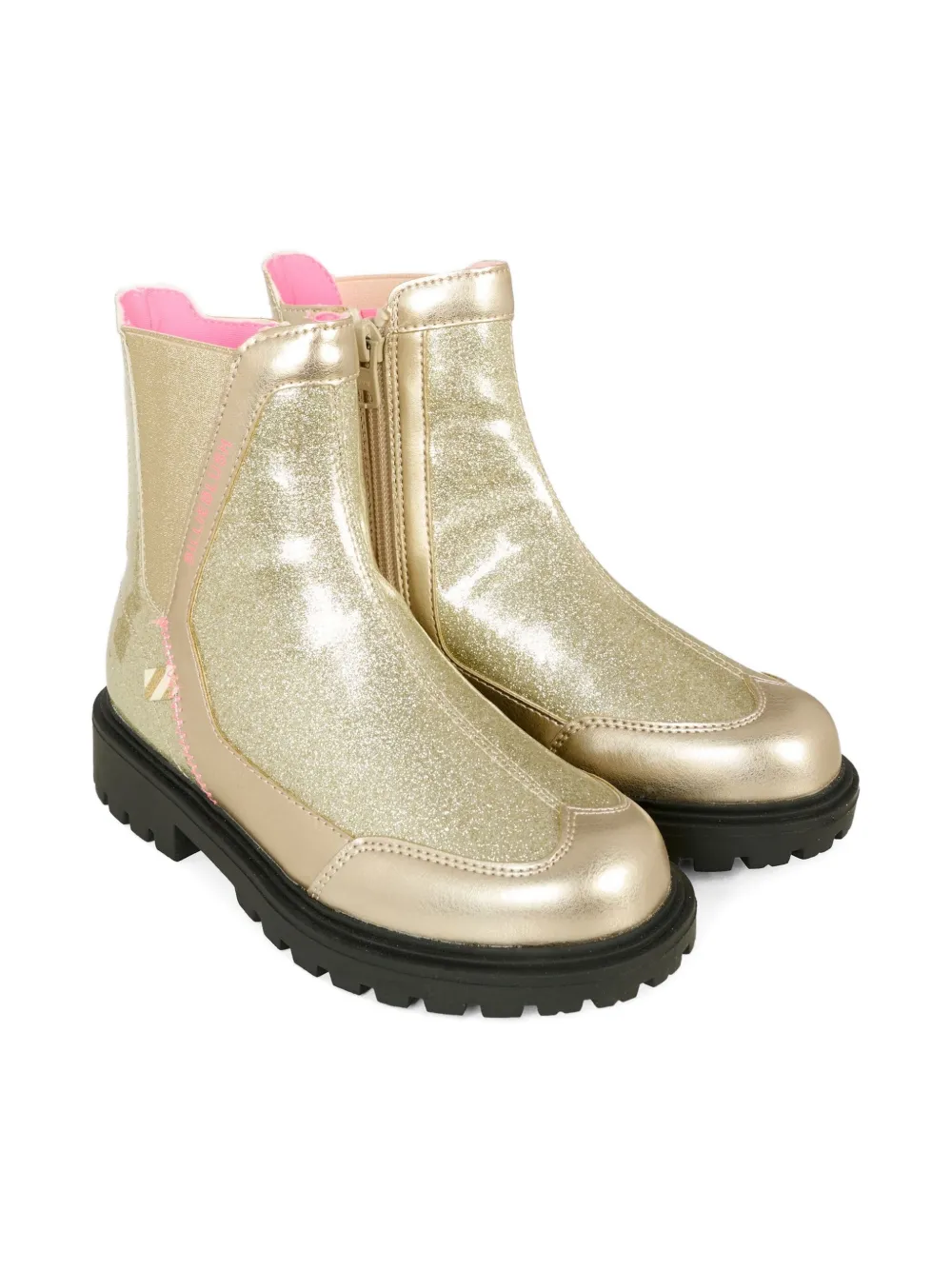 Billieblush glitter side-zip boots - Goud