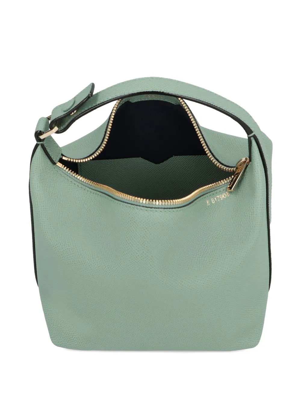 Valextra Mochi Leather Mini Tote Bag In Green