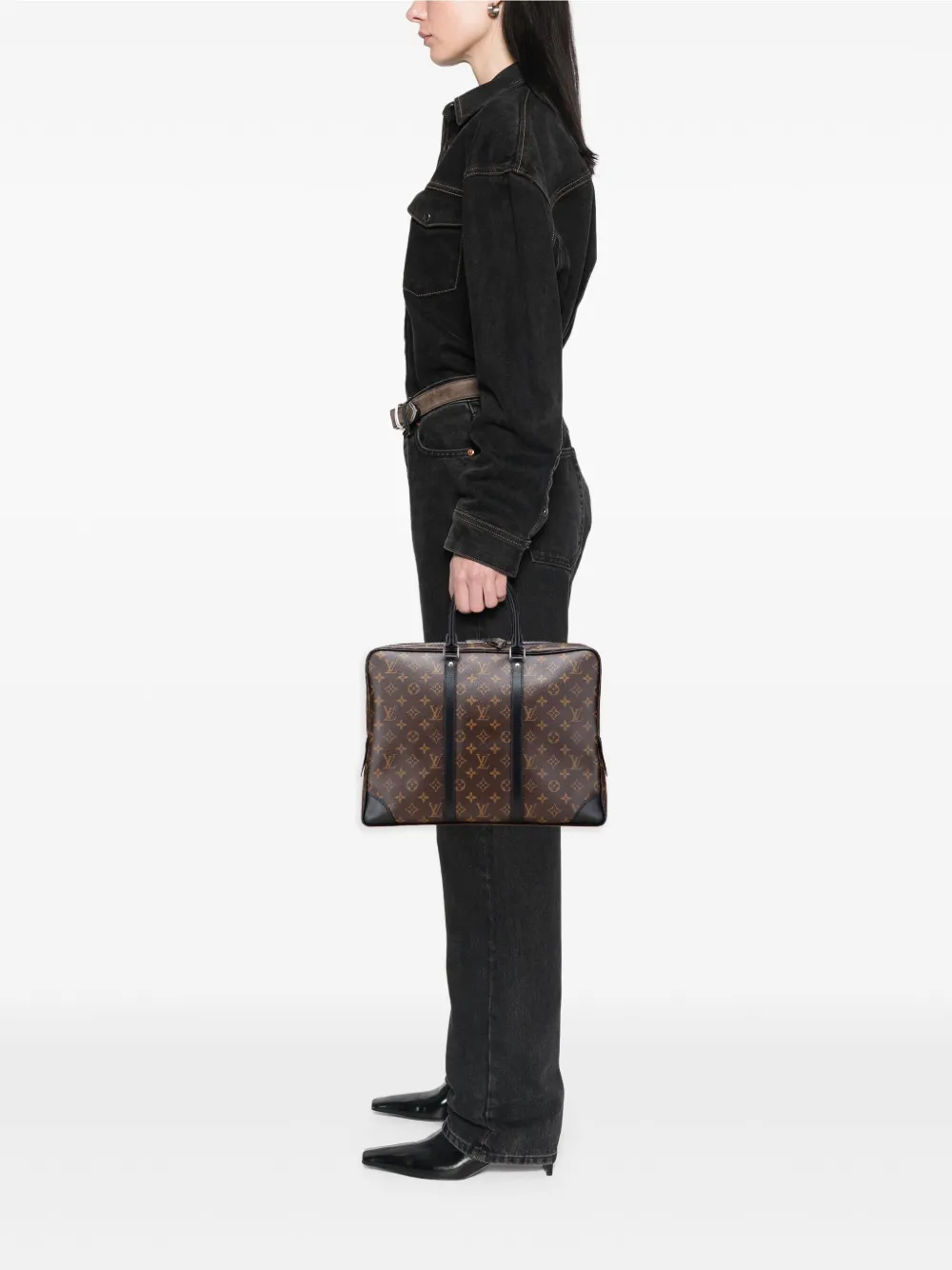 Louis Vuitton Pre-Owned 2011 Monogram Macassar Porte-Documents Voyage GM business bag | Pre-Owned | Image 2