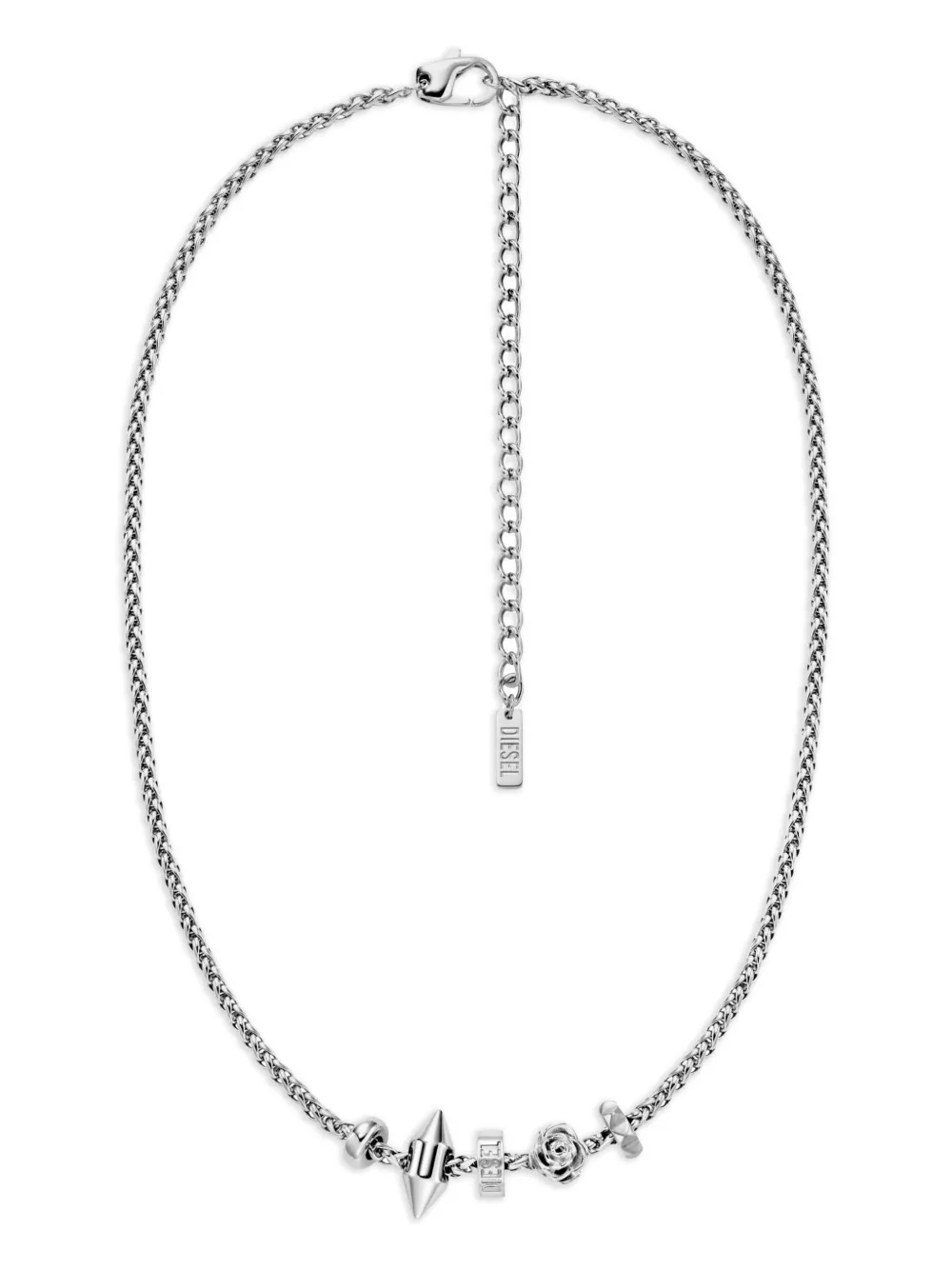 Diesel rose-shaped steel necklace | Grey | Image 1