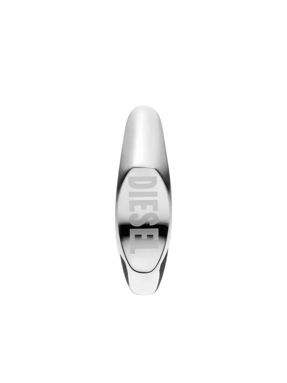 Diesel Steel Logo Hoop Earrings In Metallic
