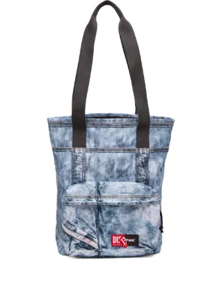 Diesel Bolsa Tote Jeans x Eastpak Com trompe-l'oeil | Azul