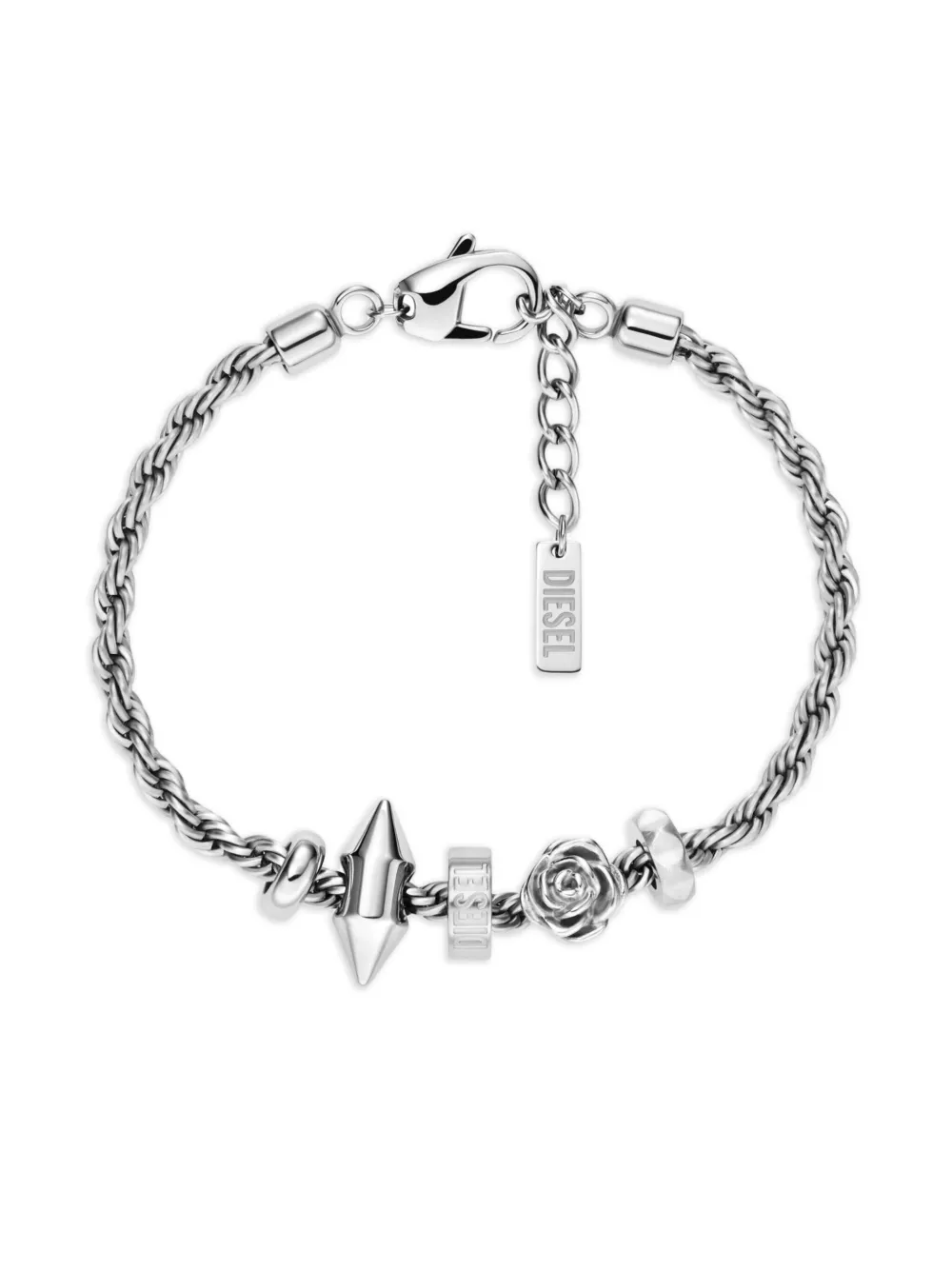 Diesel rope-chain charm bracelet | Grey | Image 1
