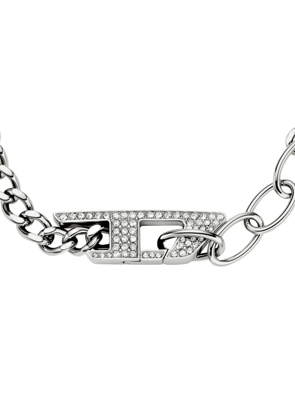 Diesel Chain-link Pavé Bracelet In Metallic