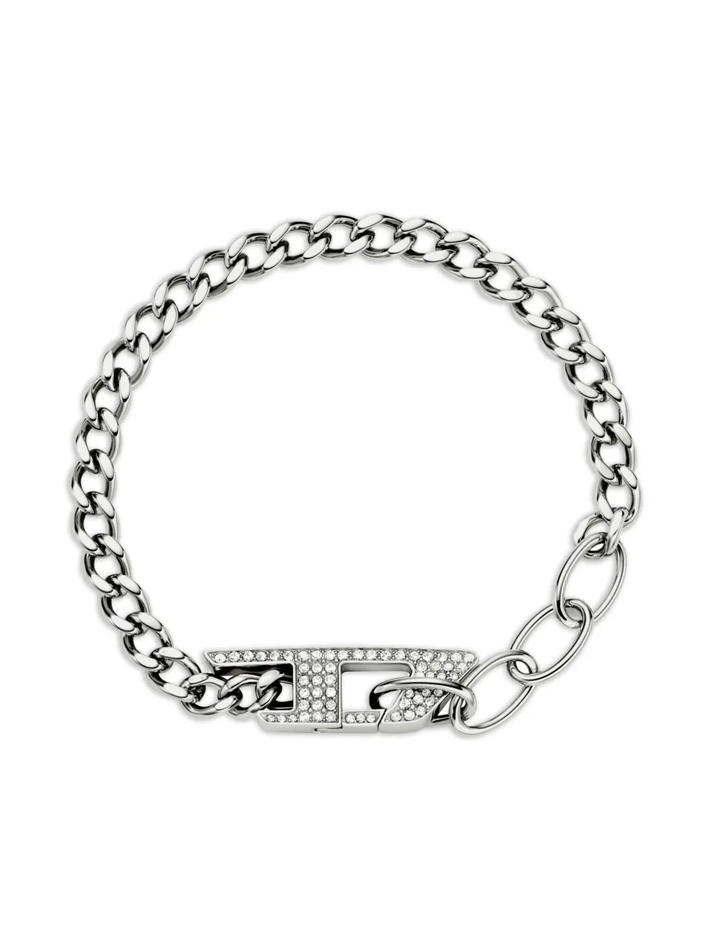 Diesel chain-link pavé bracelet | Grey | Image 1