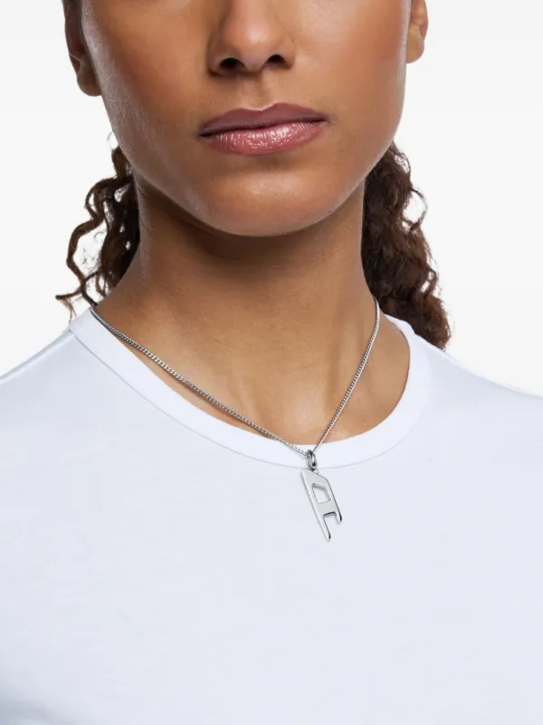 美品　DIESEL ネックレス　ペンダント　ロゴ　ロゴ　シルバー　大人気 Diesel ロゴペンダント ネックレス | シルバートーン | FARFETCH JP