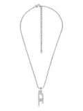 Diesel steel crystal-pavé necklace - Grey