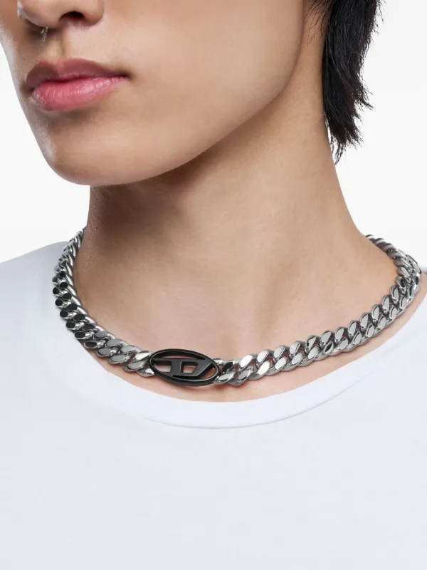 Diesel Dx1635931 カーブチェーン ネックレス | グレー | FARFETCH JP