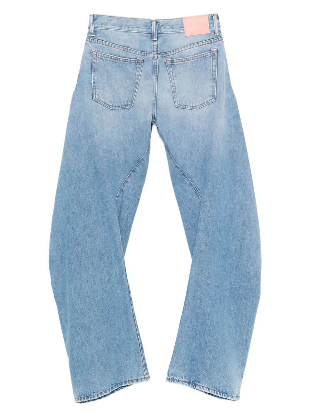 Acne Studios Gerafelde denim jeans met vlakken Blauw