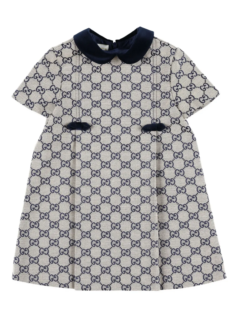 Gucci Kids Geplooide jurk met GG-patroon Beige