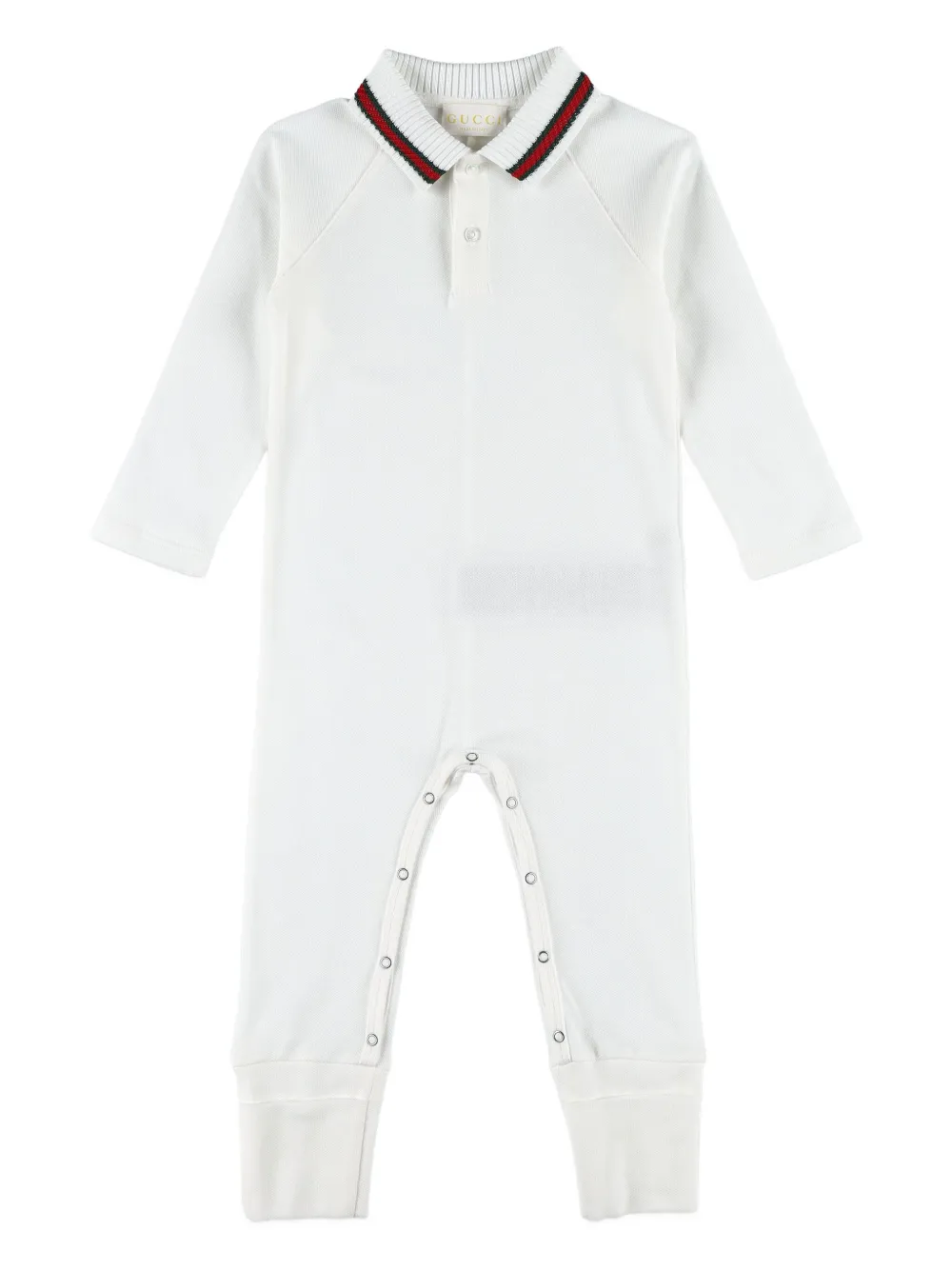 Gucci Kids Jumpsuit met Web-kraag Wit