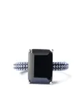 Izabel Display Mega rectangle-shaped zirconia ring - Black