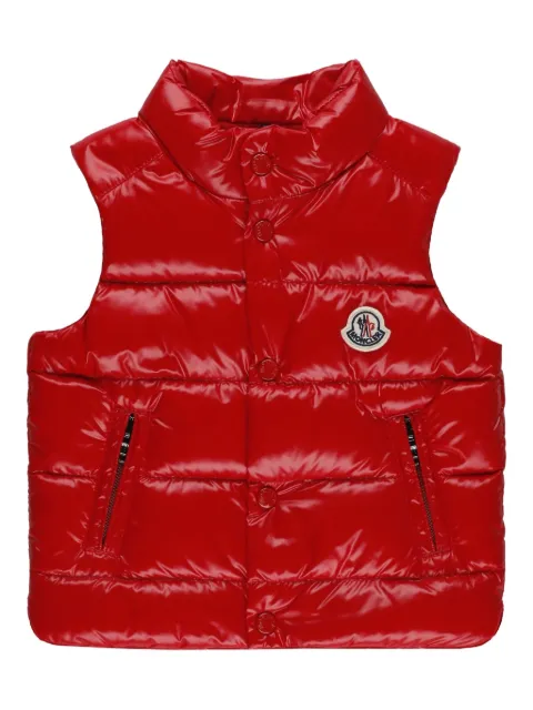 Moncler Enfant chaleco capitonado con parche del logo