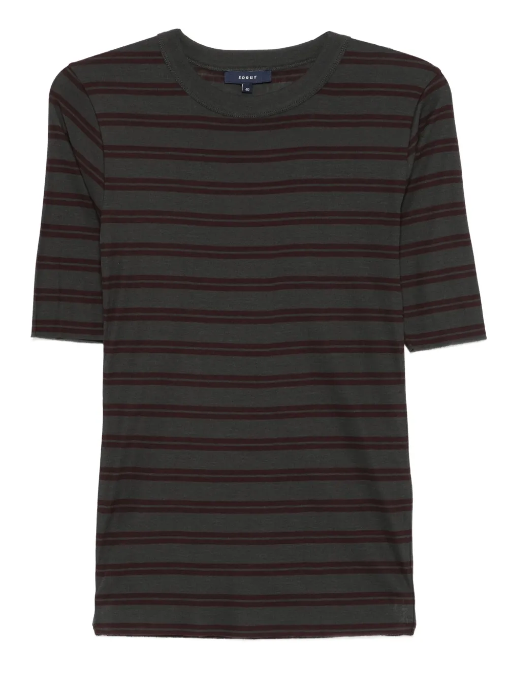 Soeur striped-pattern T-shirt | Grey | Image 1