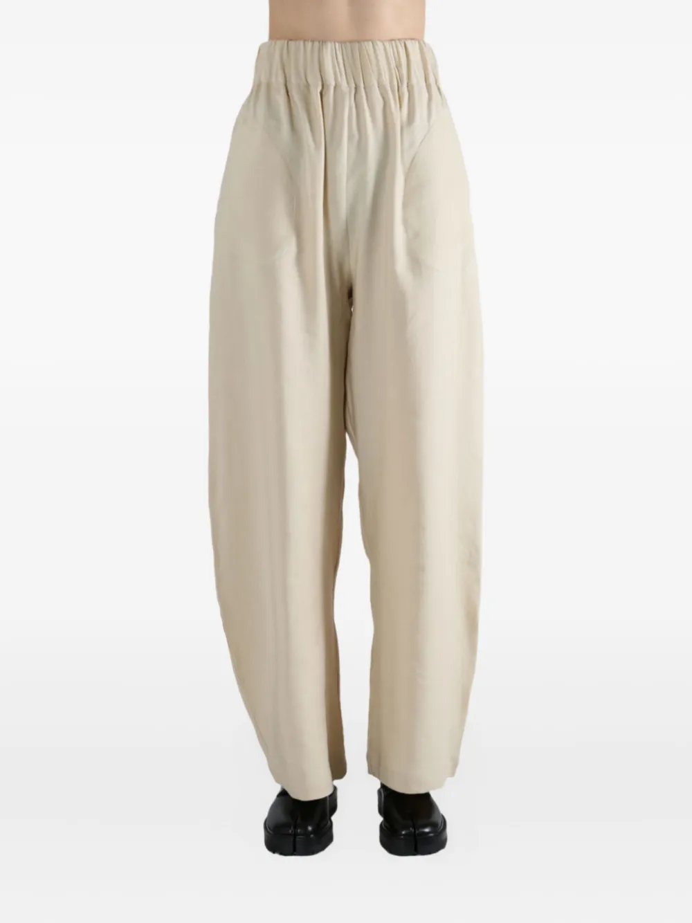  Cortana Rocco Elasticated-waistband Pallazo Pants - Neutrals 