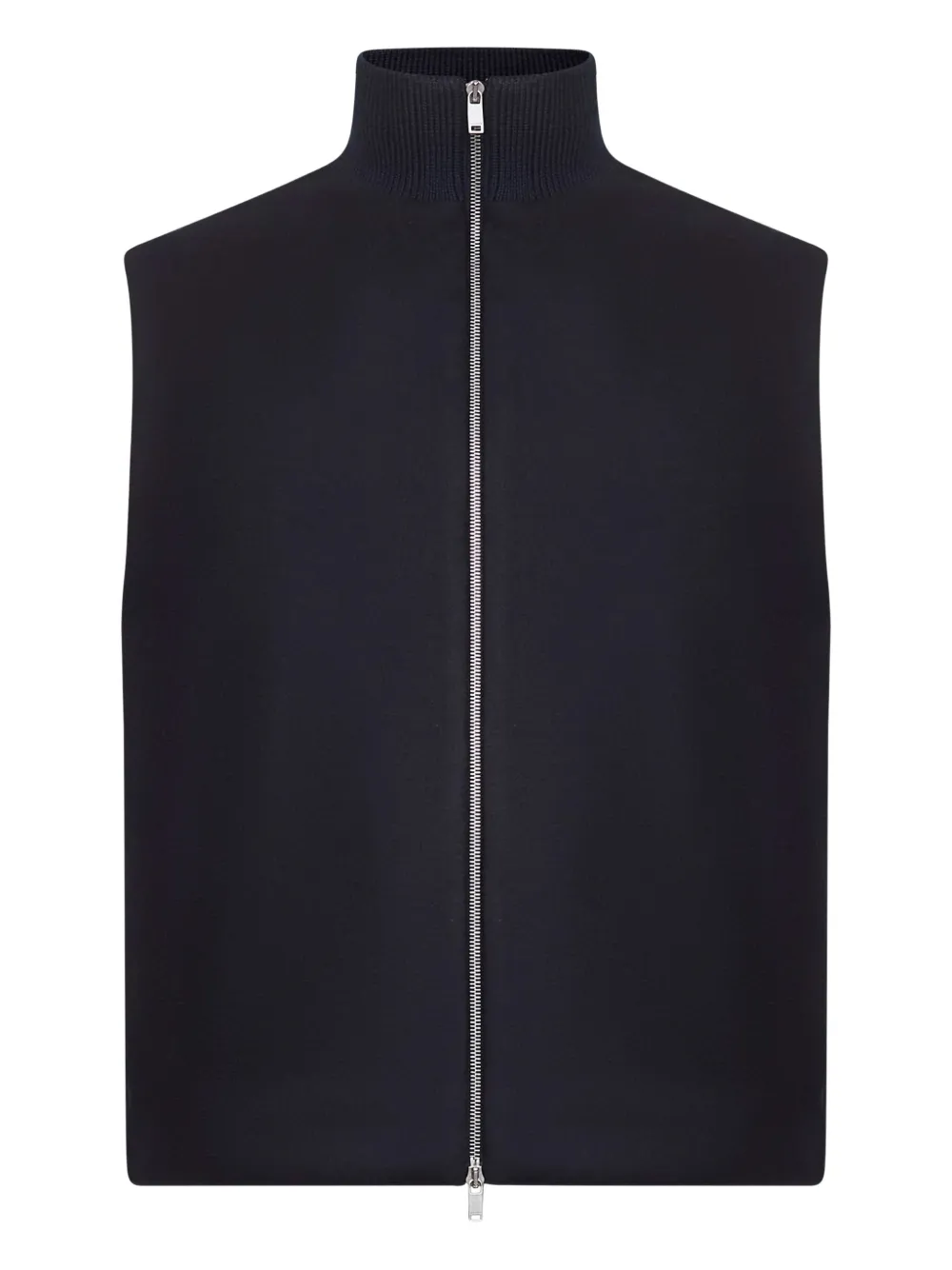 Jil Sander Gilet met hoge hals en rits Blauw