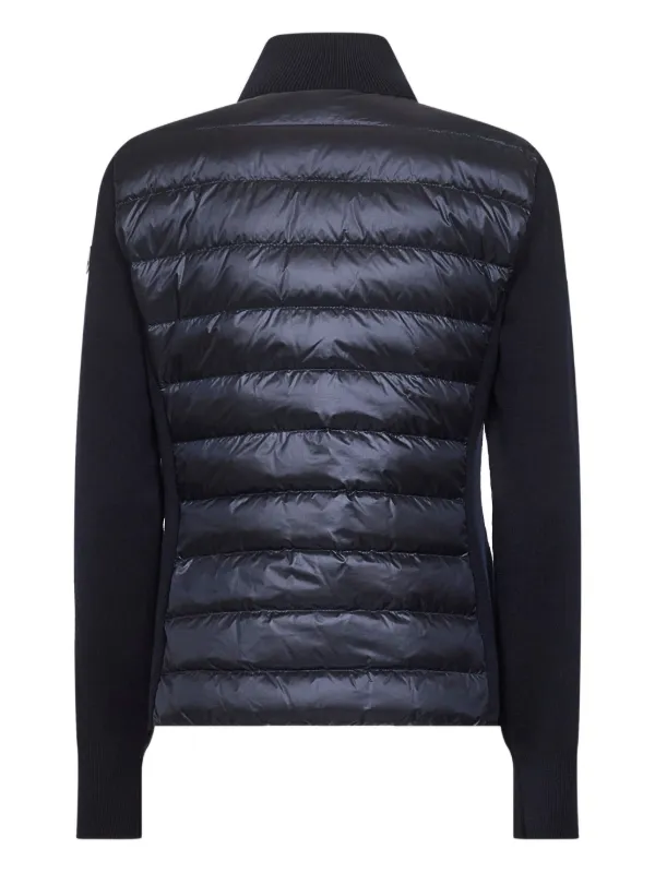 Moncler knitted-sleeve Padded Jacket Blue FARFETCH IN