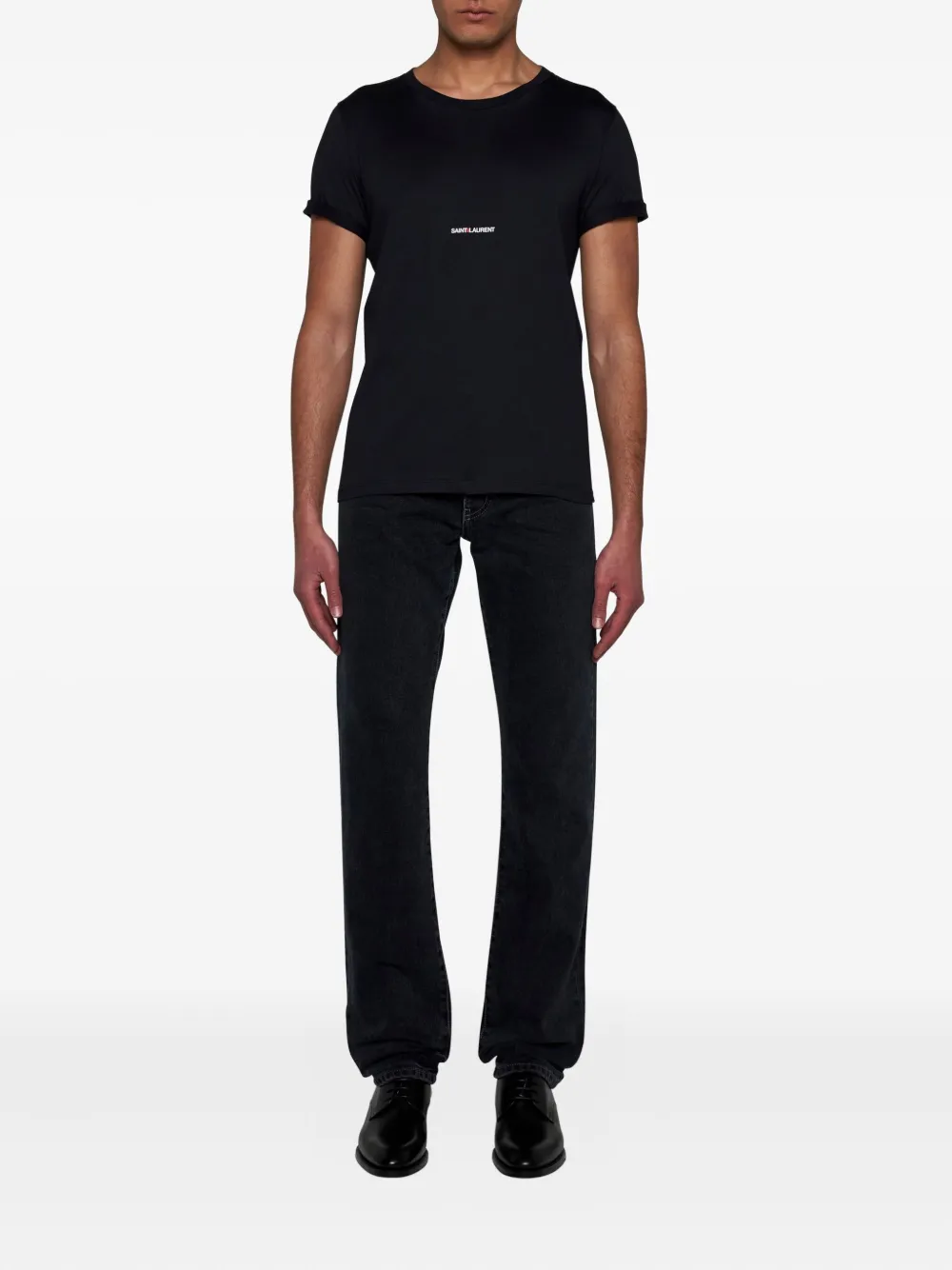 Saint Laurent logo-print short-sleeve T-shirt - Zwart