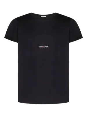 ★Saint Laurent★ Classic Short Sleeve T-Shirt Black 801474Y Men's Designer Short Sleeve | The Webster