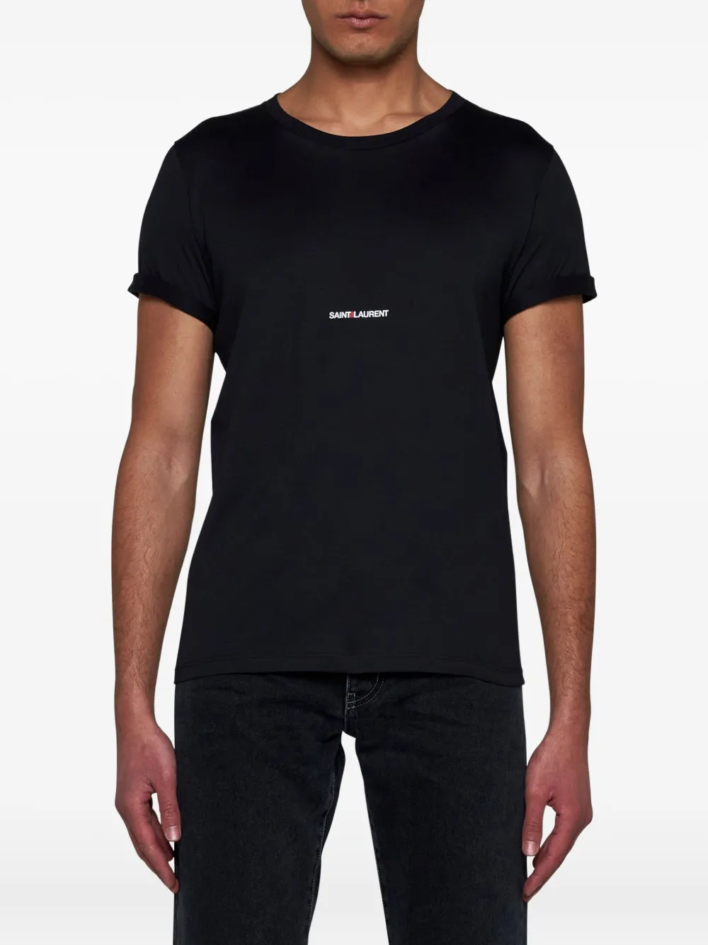 Saint Laurent T-shirt met logoprint Zwart