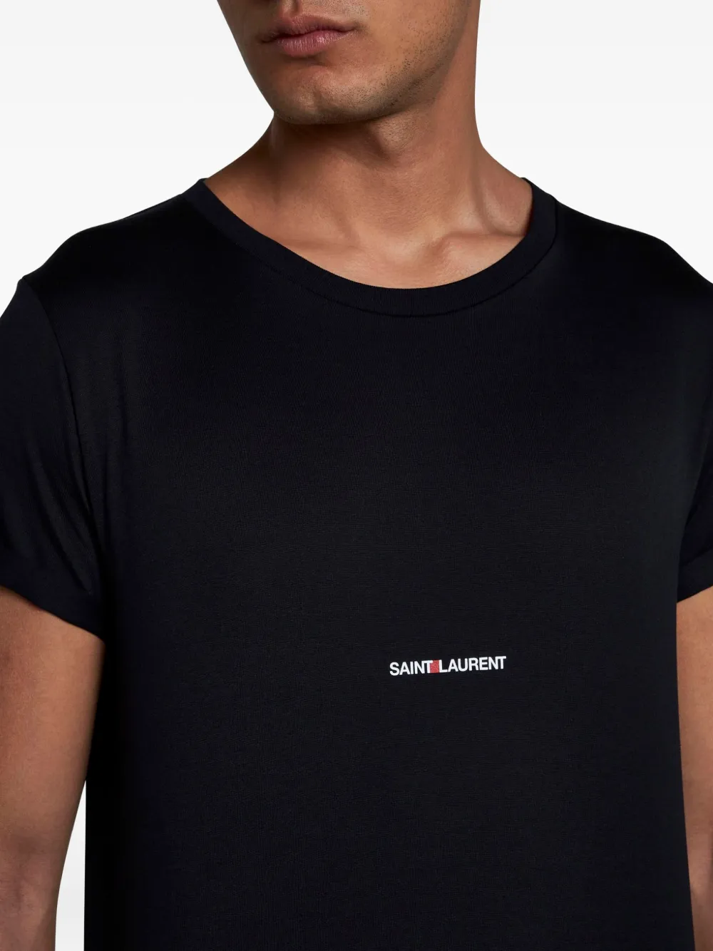 Saint Laurent T-shirt met logoprint Zwart