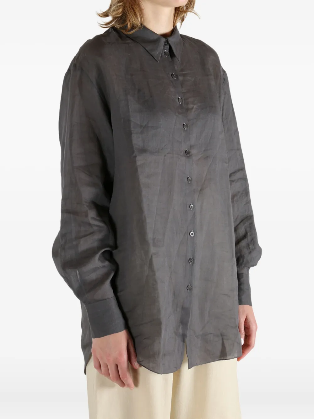 Cortana Dennis Button-down Shirt In Gray