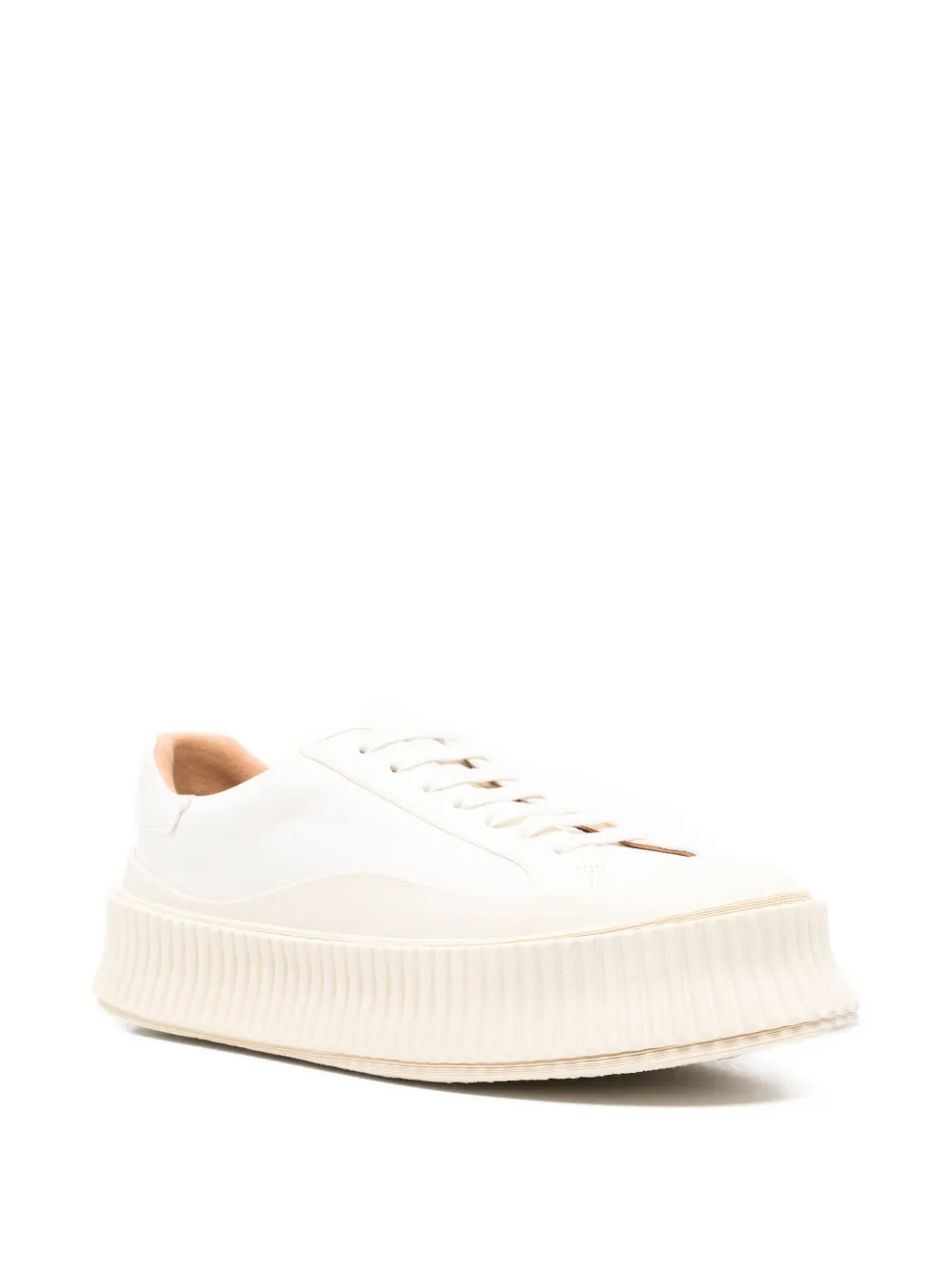 Jil Sander Pre-Owned Leren sneakers met plateauzool - Beige