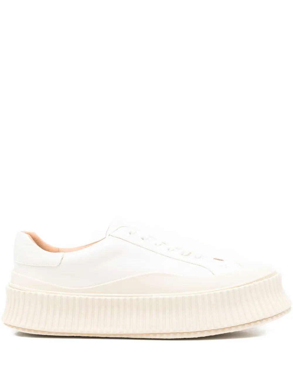 Jil Sander Pre-Owned leather flatform sneakers | Neutrals | Image 1