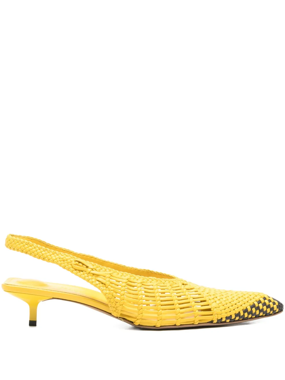 Pre-owned Jacquemus 30mm Les Cubisto Banane Slingback Pumps In Yellow
