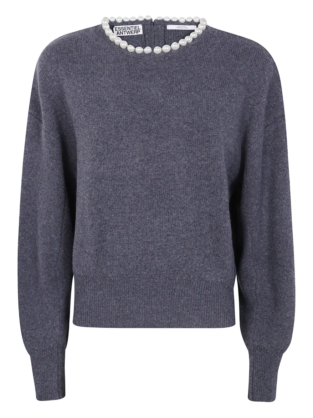 Essentiel Antwerp Pearl-embellished Wool Sweater In Gray