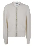Essentiel Antwerp pearl-embellished frayed cardigan - Neutrals