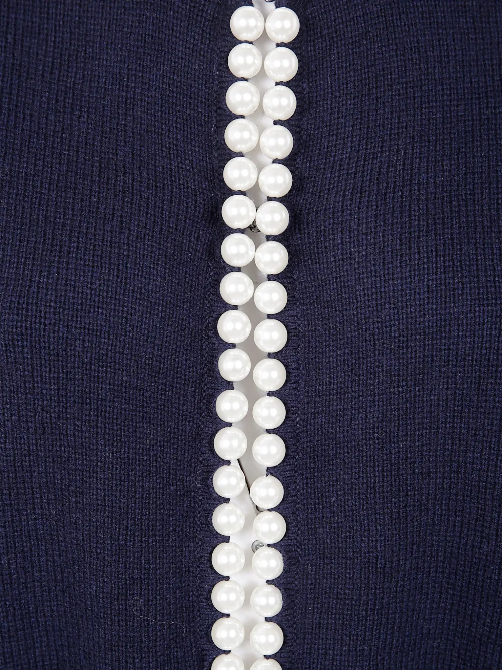 Essentiel Antwerp Pearl-embellished Frayed Cardigan In Blue