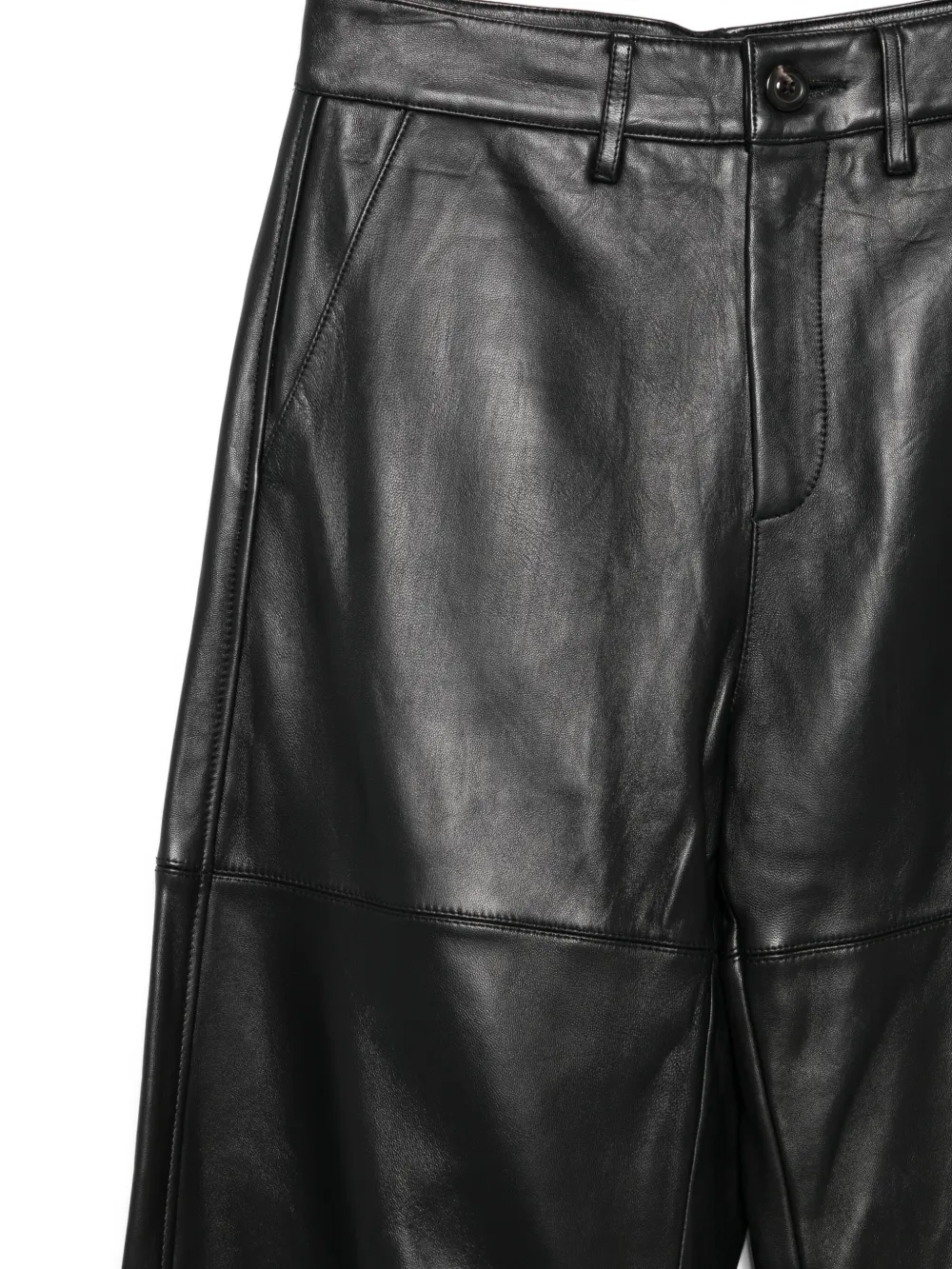 Soeur Panelled-leather Balloon Trousers In Black