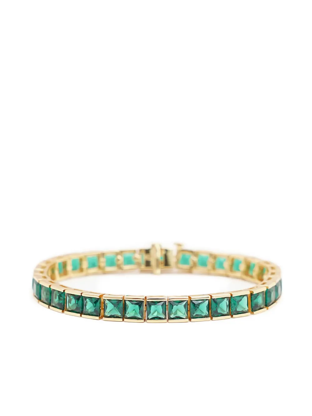 Izabel Display square-zirconia tennis bracelet - Groen